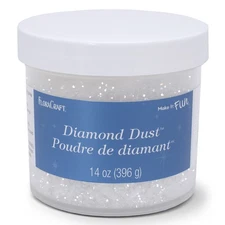 FloraCraft Diamond Dust Glitter 14oz-Clear Glass
