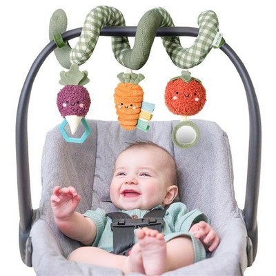 Newborn Car Seat Stroller Toy - Itzy Ritzy Spiral Activity with Mirror Veggie