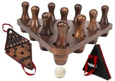 Shuffleboard Bowling Pin Set with 10 Pcs Premium Hardwood Bowling Pins Retro