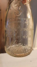 Vintage Half Pint Milk Bottle, Dairy Products Container from Detroit, MI