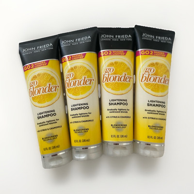 John Frieda Go Blonder Lightening Shampoo Blonde Hair Citrus Chamomile 4 Pack