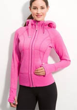 ZELLA Pink GALAXY Fleece Backing THUMB HOLES Full-Zip ATHLETIC Hoodie Jacket M