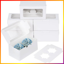 50 Stück Cupcake Boxen Karton Verpackung mit Fenster für Muffins und Torten