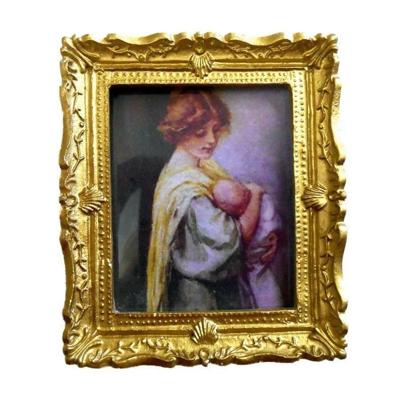 Melody Jane Dolls House Miniature Victorian Mother and Baby Picture Painting