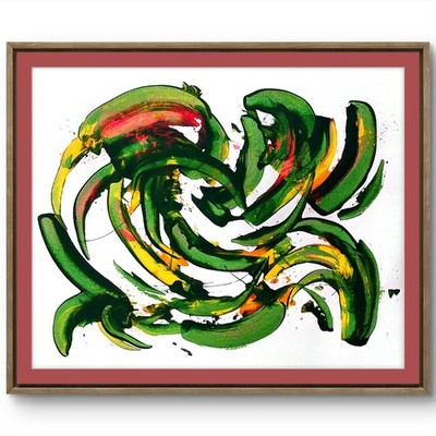 Banana Chili Peppers Modern Original Signed Paper Wall Art Acrylic 11x14 BACH