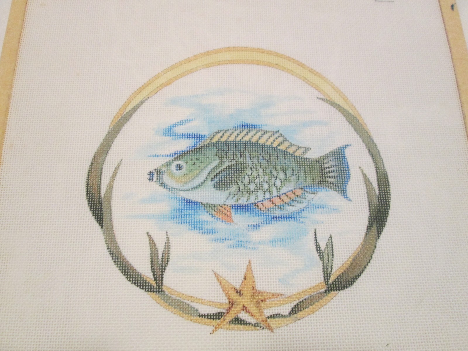 Fish Round-Janice Gaynor-Handpainted Needlepoint Canvas