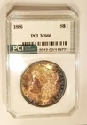 1886 MS 66 Colorful Rainbow Toned Morgan Dollar PCI   No Reserve