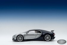 1/18 Autoart Bugatti Chiron Argent Silver / Atlantic Blue 🤝ALSO OPEN FOR TRADE