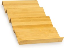 Bamboo Spice Rack For Drawer,4Pcs Tier Stackable Seasoning Storage Organizer