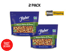 Fisher Chef's Naturals Walnut Halves Pieces 1 lb, Unsalted Walnuts for Baking