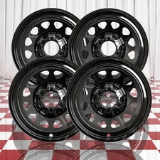 Set of 4 Gloss Black 12 Hole 17" Wheel Skins for 2019-2025 Chevy Silverado 1500