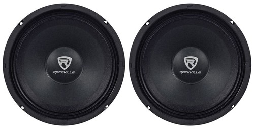 (2) Rockville RM88PRO 8" 8 Ohm 600 Watt SPL Midrange Mid-Bass Car Speakers
