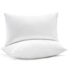 Feather Down Pillows Queen Size Set of 2 20x28 Inserts for Bed, Sofa