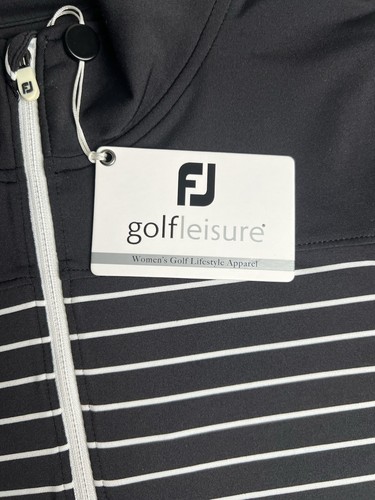 FootJoy Golf Pullover Women’s Size M Black Long Sleeve Striped 1/4 Zip Jersey - Picture 5 of 15