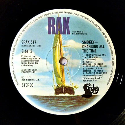 Smokie - Changing All The Time LP 1975 RAK NM/VG+ - Image 4 of 4