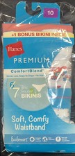 Hanes Premium Comfort Blend Girls 5-Pack Bikinis Panties Size 10 - Opened Pack