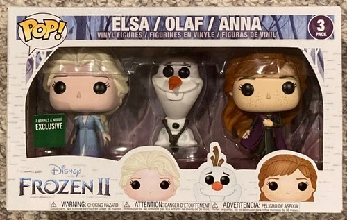 Barnes & Noble Exclusive Elsa Olaf Anna Disney Frozen II Funko Pop 3 Pack NEW