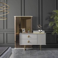 Modern Kommode Mit Spiegel Luxus Moder Design Schlafzimmer Holz Set 2Tlg.