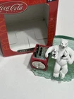 Vintage 2002 Coca-Cola Polar Bear & 2 Cubs with Iced Cokes Y2K Mini Clock
