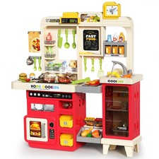Kids Kitchen Playset, Play Kitchen with Stove, Grill, Sink, Play Food, ToyKit...