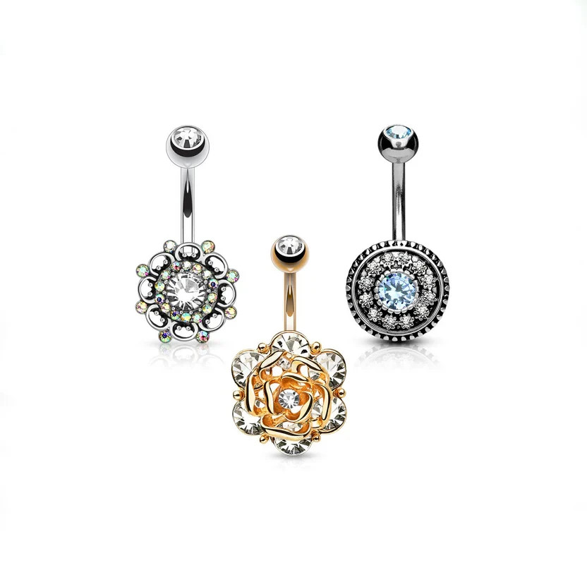 Piercing Nombril MILENA Acier 316L Anti-Allergie Fini les Irritations avec ces 3 Zirc