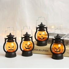 Halloween LED Hanging Pumpkin Lantern Light Ghost Lamp Candle Light Retro Small