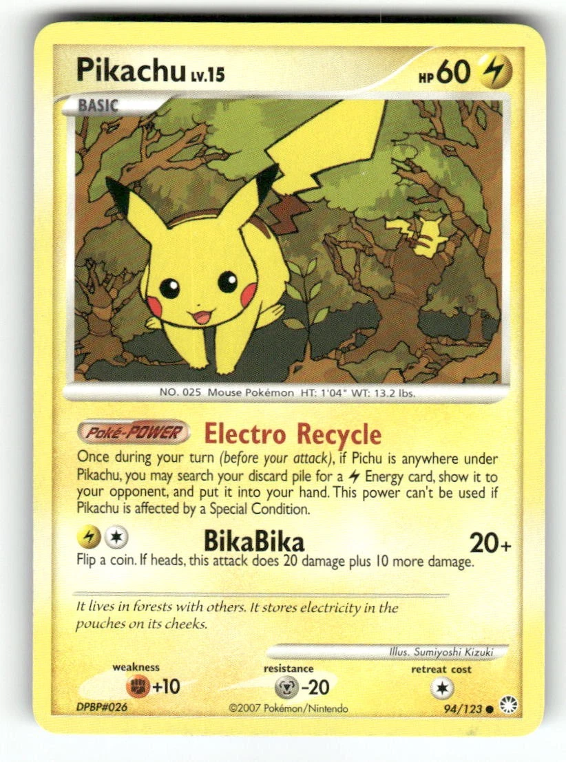 Pikachu Pokémon TCG Mysterious Treasures Individual Collectible