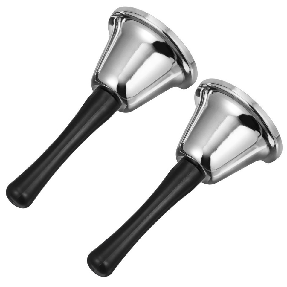 6 pcs Christmas Hand Bells Table Bells (Silver) Hand Bell Metal Hand ...