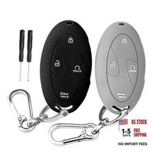 2PCS for Hyundai Ioniq 6 Key Fob Cover,Silicone Key Case with Black grey
