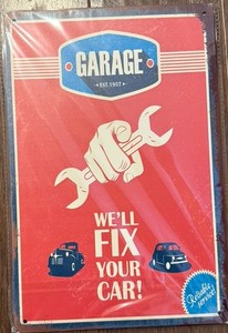 Metal Shop Sign We Will Fix new “retro” Sign Garage Cars Wrench