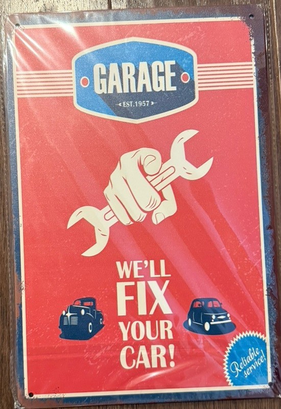 Metal Shop Sign We Will Fix new “retro” Sign Garage Cars Wrench