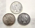 Lot of 3 1922 Silver Peace Dollar Above-Average Circulated Denver, Philly Mints