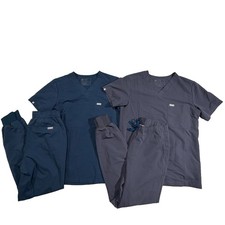 Figs Womens Scrubs Lot of 2 Sets XS Zamora Jogger Blue Gray Nurse Pant Top S16