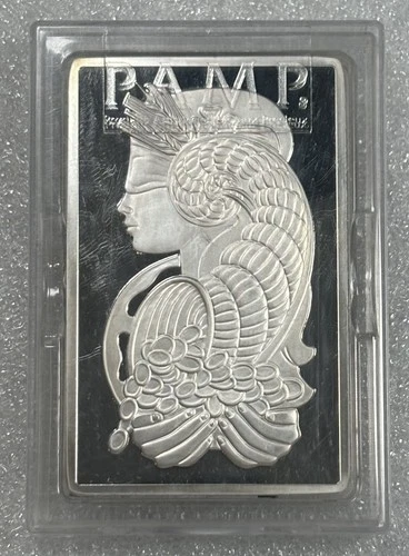 PAMP SUISSE LADY FORTUNA .999 Silver 10 OZ BAR IN CASE WITH ASSAY