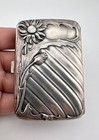 Art Nouveau European HIGH RELIEF Repousse 835 Silver Floral Cigarette Case 50g
