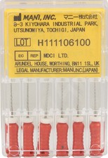 Mani HF2125 Endodontic Hedstrom Files 21mm #25 ISO Colored Stainless Steel 6/Pk