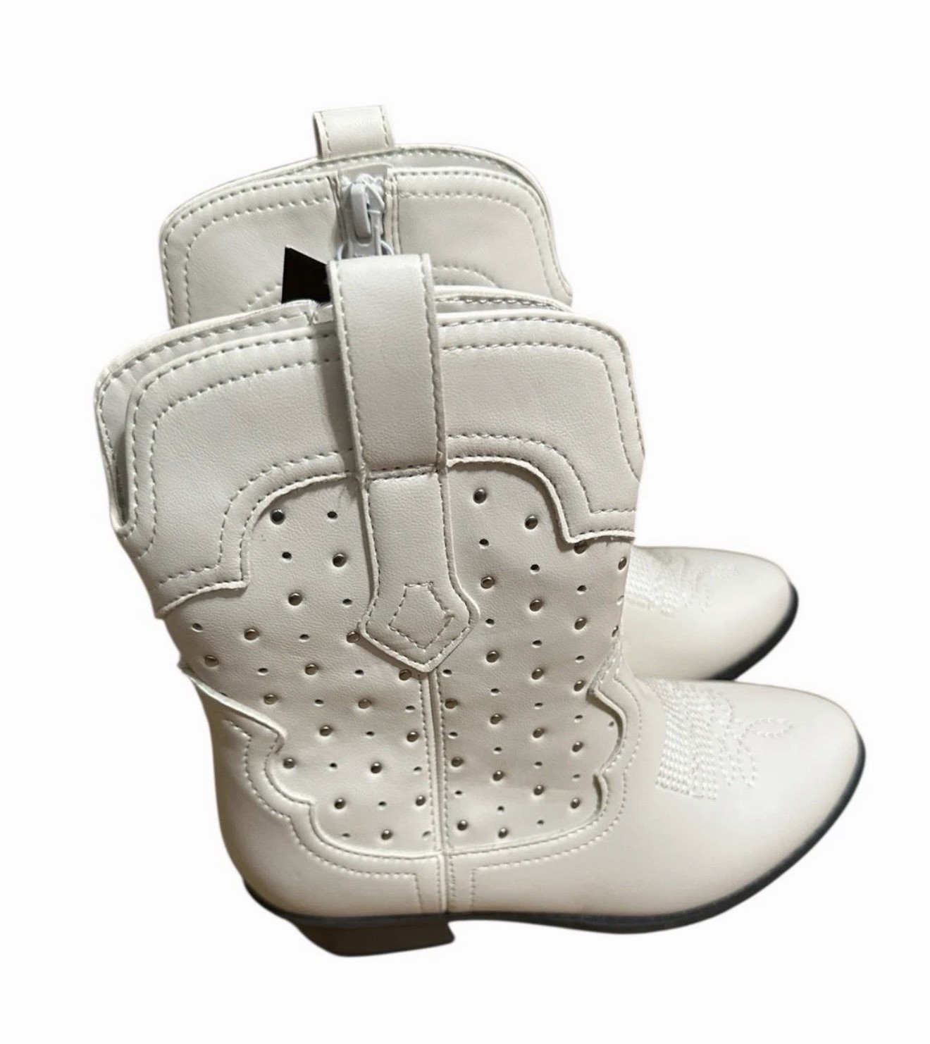Kids' Jovi Western Boots Art ClassWhite 13: Medium Width, Zipper Closure image 3