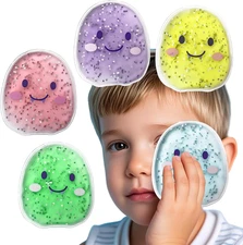 5 Pcs Kids Hot Cold Ice Packs, Boo Boo Funny Eggy Designed Children Gel Bead Wra