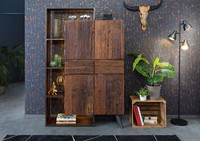 Schrank Massivholz Led Rustikal Industrial Akazie Altholz Holzschrank Echtholz