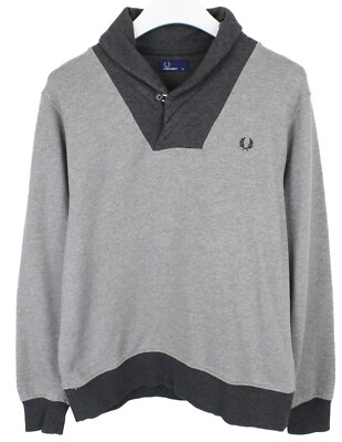 FRED PERRY M6258 Sweatshirt Herren M (MEDIUM) Grau Meliert Logo