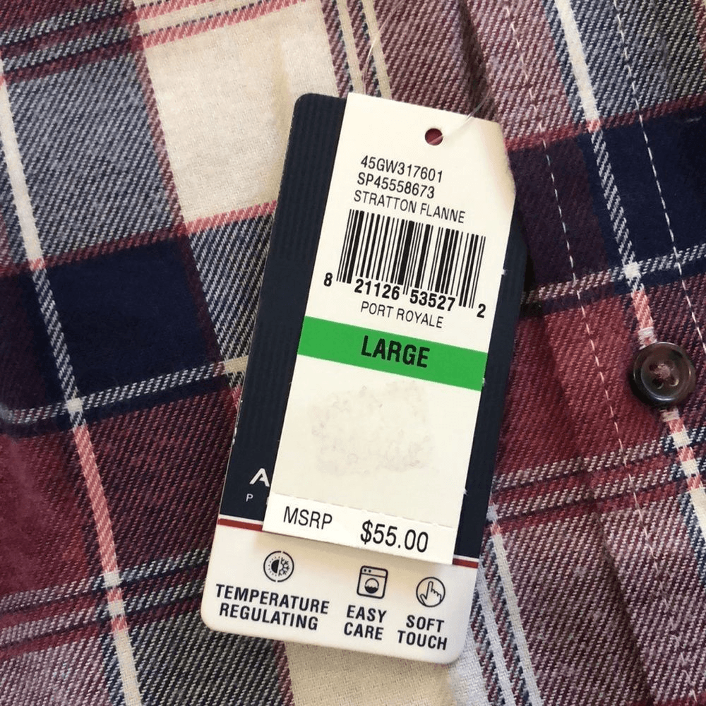 NWT Izod Flannel temperature regulating button down shirt size