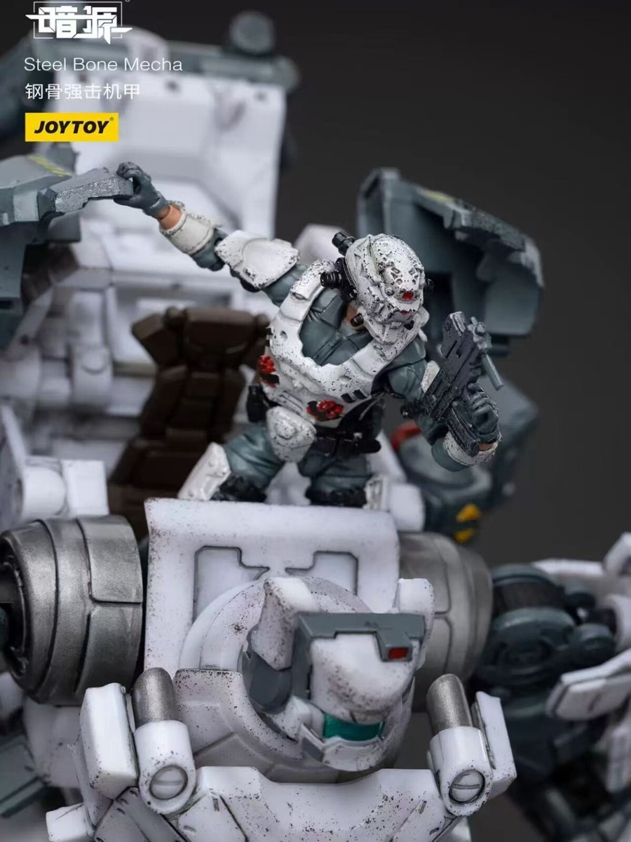 JOYTOY JT0425 Steel Bone Armour White Mech Model Pilot 1/25 Figure