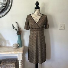 Ann Taylor Loft V-Neck Boho Knee Dress Women's size 6P