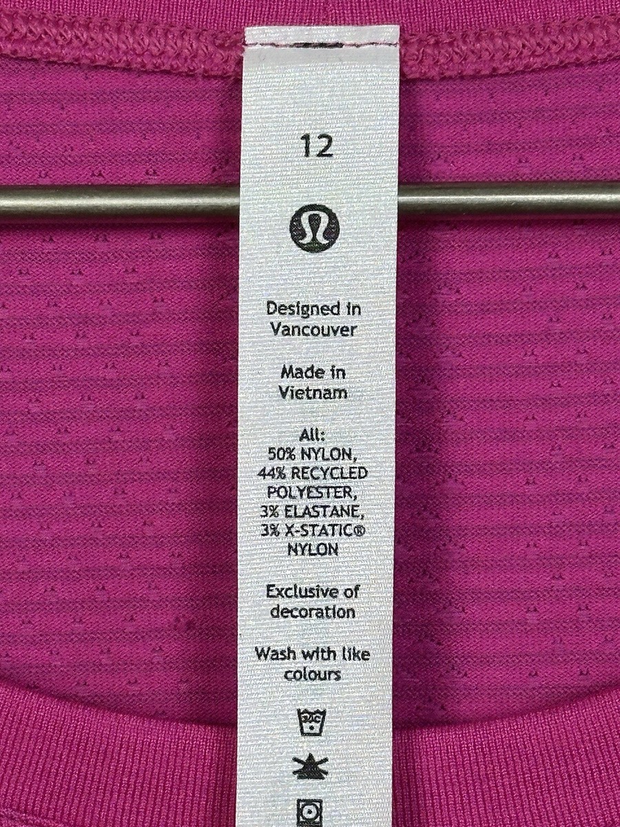Lululemon Swiftly Tech Short Sleeve 2.0 Hip Length Size 12 Sonic