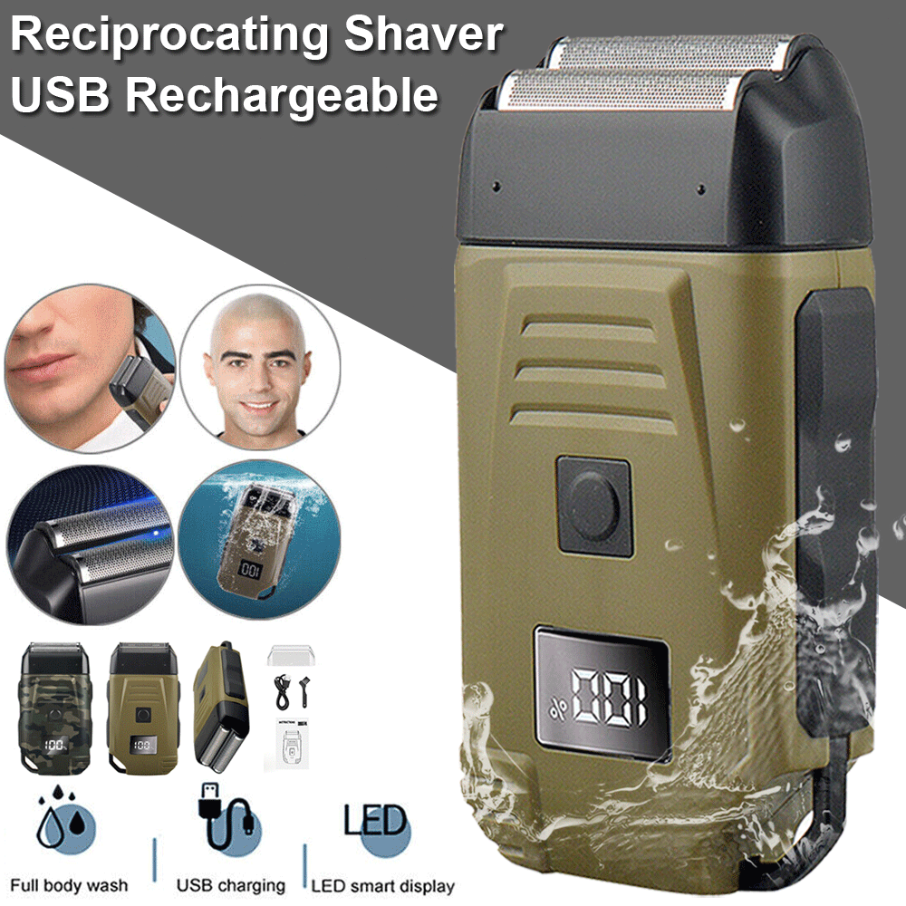 Portable Electric Razor Shaver Men Twin Blade Beard Razor Face Care Hair Trimmer