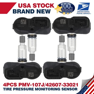 4X Tire Pressure Sensor OEM PMV-107J 42607-33021 For 2007-2013 Toyota Highlander