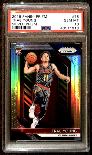 2018-19 Panini Prizm Rookies Silver Trae Young #78 PSA 10 ES6