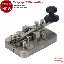 BG1GJP V2.0 Telegraph CW Morse Key Stainless Manual/Automatic 3.5mm Interface