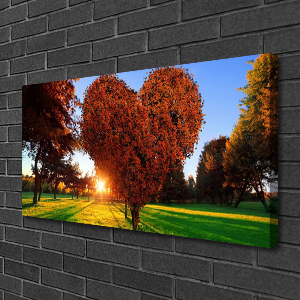 Toile nature arbres solaires 100x50 cm une touche de lumiere apaisante