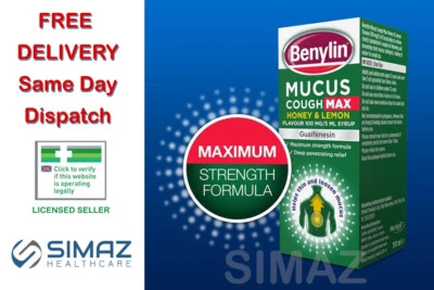 BENYLIN MUCUS COUGH MAX HONEY AND LEMON or MENTHOL FLAVOUR SYRUP 150ml 300ml
